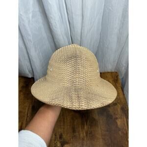 Vintage Sun-Fari Wesco Safari Hat Adjustable Headband Straw Tan Made In USA